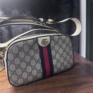 Gucci Beige and Burgundy Crossbody Bag